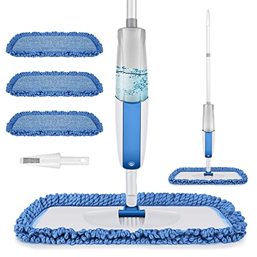 Microfiber Spray Mop for Floor Cleaning - MANGOTIME Hardwood Floor Mop Wet Mop with 3 Reusable Washable Mop Pads and 410ml Refillable Bottle, Dust Mop for Laminate Wood Floor Tile Vinyl Ceramic