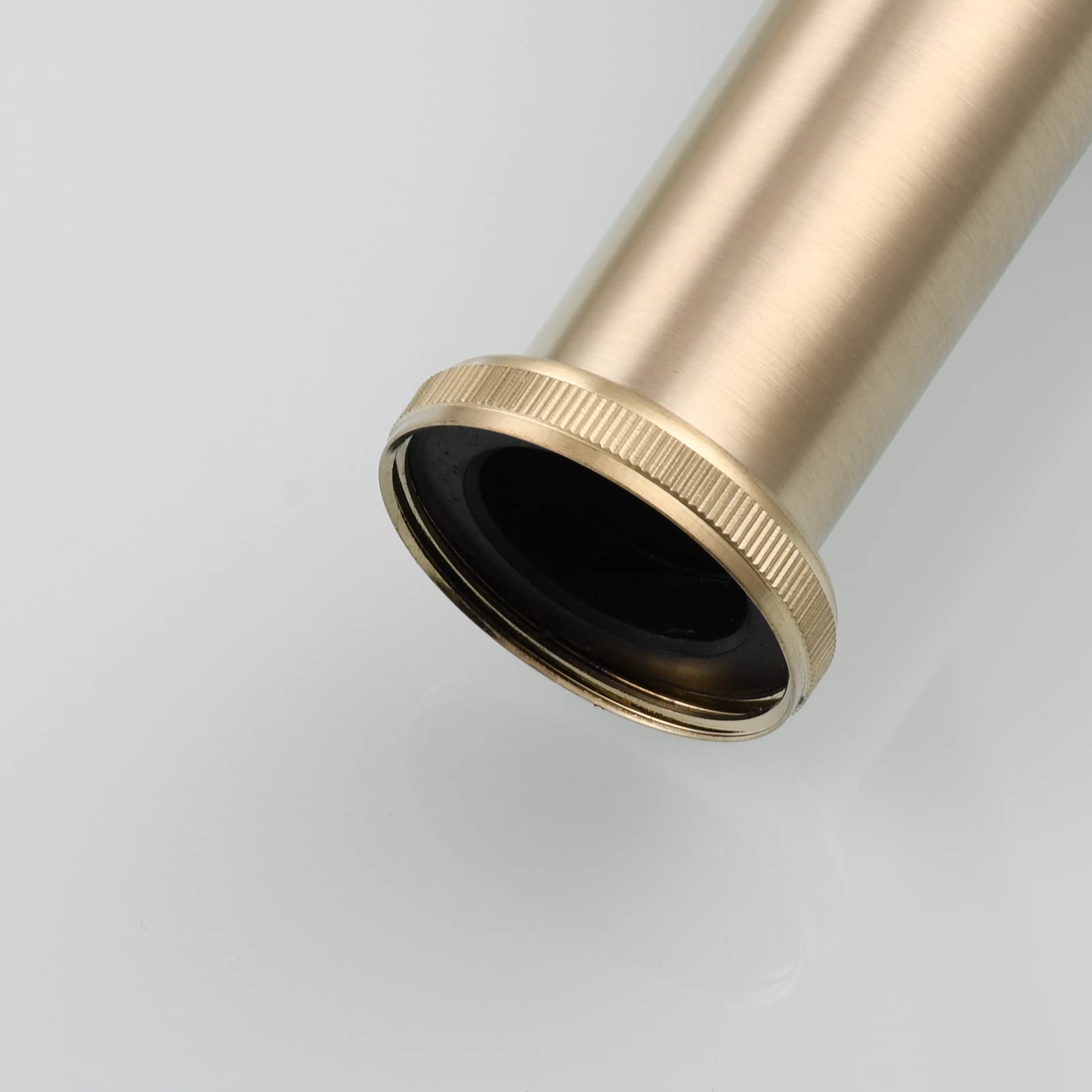 Tecmolog Oro Cepillado Sifon Lavabo Extensible 5-11 cm Laton Sifón de Diseño 1 1/4" para Fregaderos, WT07J2