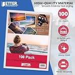 Better Office Products Papier photographique brillant, 8.5 x 11 De pouce, 100 Feuilles, 200 gsm, taille de la lettre, 100-Count paquet