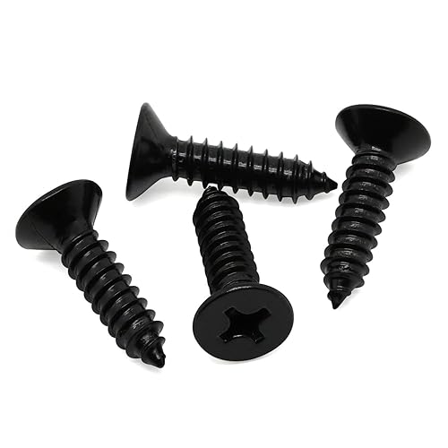 Miniatura 5 de Tornillos autorroscantes Phillips de cabeza plana #10 x 1" Tornillos de perforación de metal 18-8 Acero inoxidable 304 Óxido Negro 100 PCS