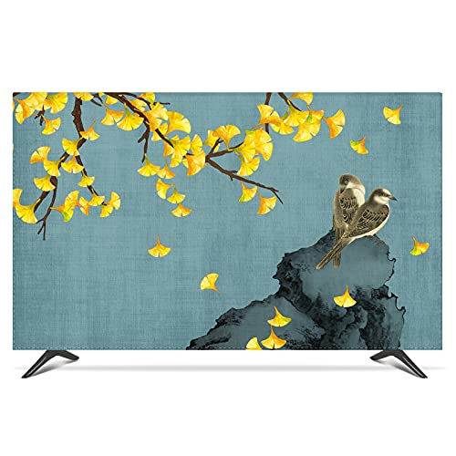 Genérico Funda TV Exterior,Funda para Televisor Cubierta de capucha decorativa para TV pantalla Paisaje Pájaros Árbol flores Montain Impermeable(A,28 inch)