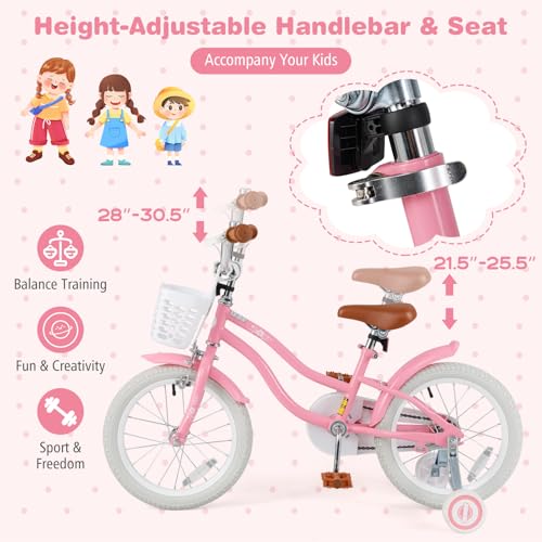 Image of BABY JOY Kids Bike, 12 14 16 18 20 Inch Boys Girls Bike w /Removable Basket