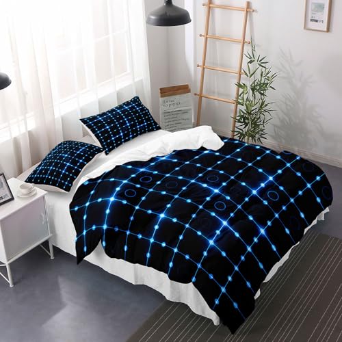 Housse de couette 240x220 géométrique moderne et cercles bleus - 5