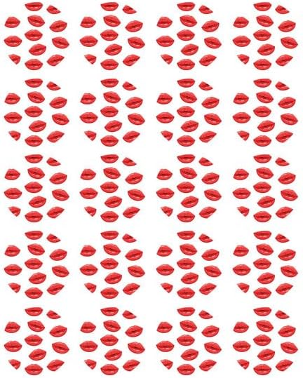 1.875" Pre-Cut Round Red Kissy Lips Pattern Edible Image Photo Cupcake Or Cookie Topper