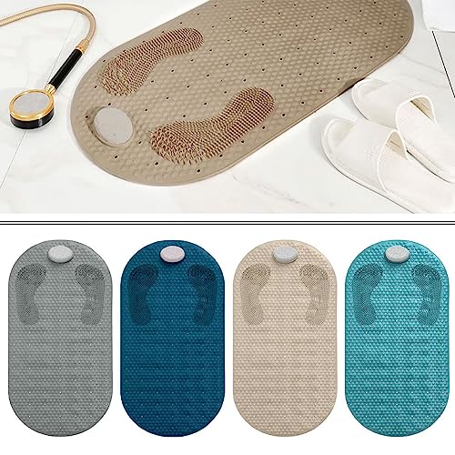 1 Bath Mat Pumice Stone Shower Rug Anti Slip Tub Exfoliate Foot Massage 16