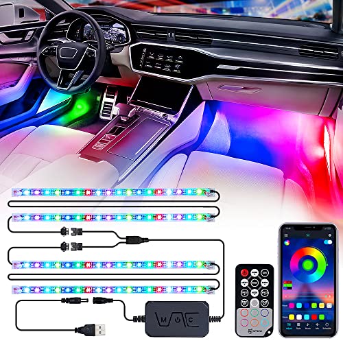 LED interior car lights kit soft glow strip 48 inch