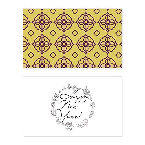 Tarjeta de felicitación de Año Nuevo con diseño de Tailandia dorada y morada