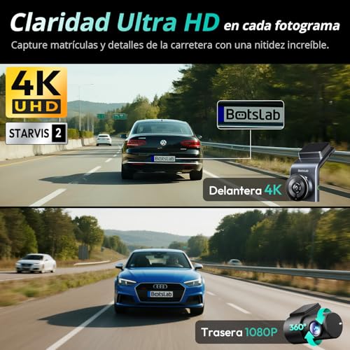 Cámara doble para salpicadero 4K con sensor Starvis 2 y control por voz BOTSLAB 2