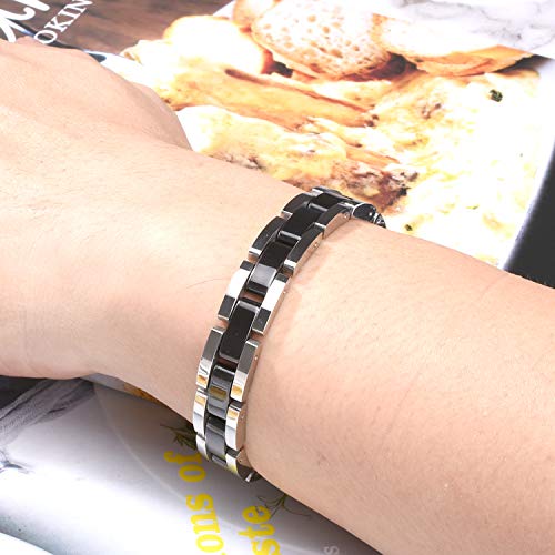 Ebuty Black Ceramic Magnetic Bracelet Men Germanium Hematite Christmas Gifts #TOP1