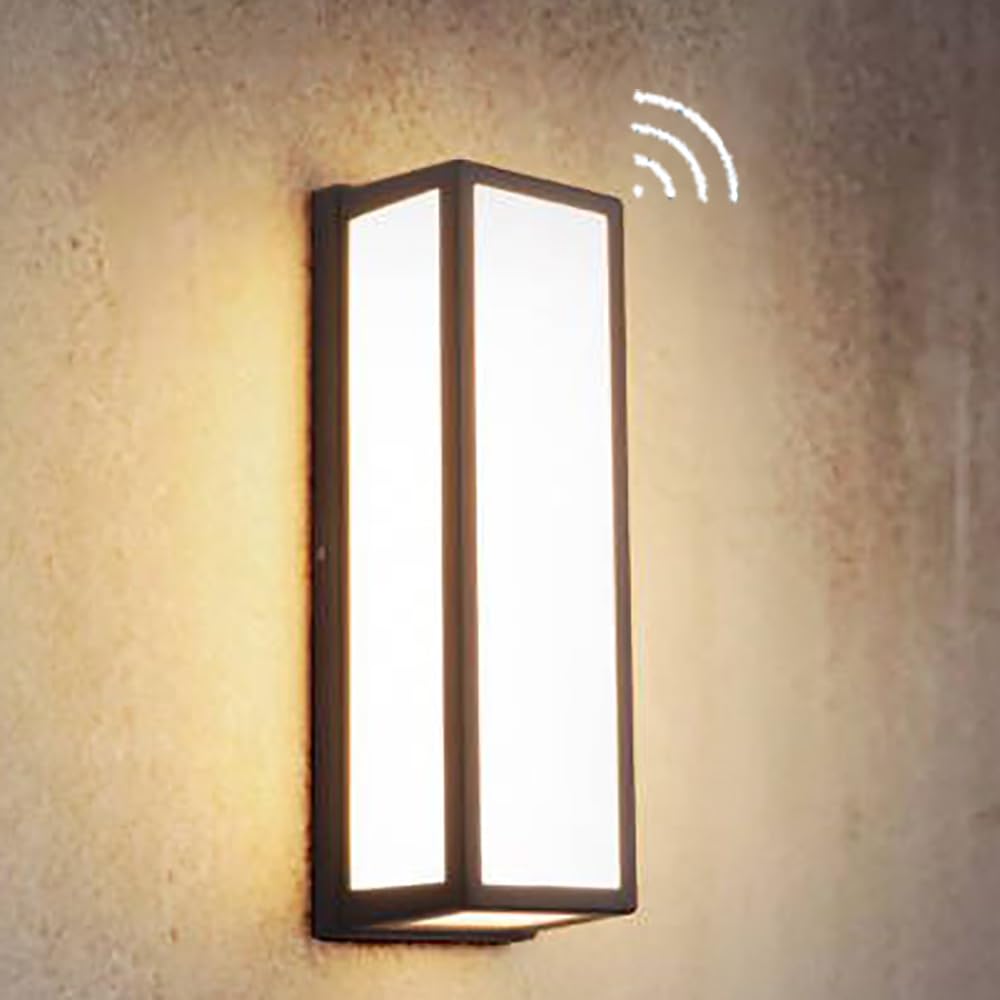 玄関灯 人感センサーライト ブラケットライト LED 玄関ライトセンサーライト明暗センサー 防水 防雨型 IP65 外灯 屋外 アウトドアライト ウォールランプ 門柱灯 壁掛け照明ライト 壁直付型 廊下灯 庭園灯 壁掛け灯 ガーデンライト (11*26CM, ホワイト)