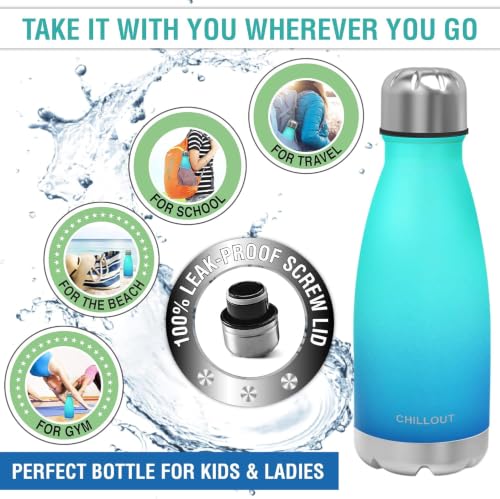 Image of CHILLOUT LIFE 12oz Kids Insulated Stainless Steel Water Bottles, Leak Proof