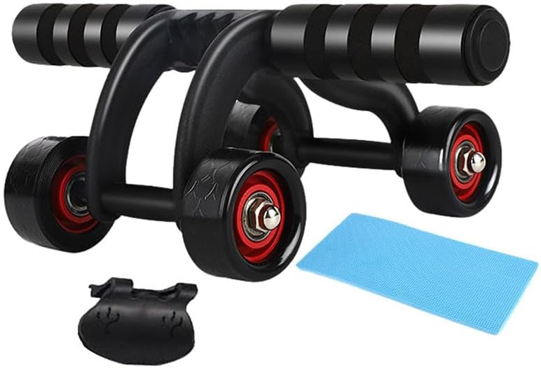 Rodillo abdominal de 4 ruedas, rueda abdominal para entrenamiento de núcleo, equipo de entrenamiento abdominal, ruedas de rodillo de ejercicio en