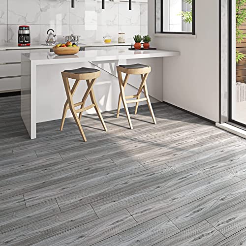 Funstick 6"X36" 15 Tiles Vinyl Flooring Peel And Stick Floor Tile Grey Wood Floor Tiles Peel And Stick Flooring Wood Planks For Walls Vinyl Plank Flooring Waterproof Laminate Flooring For Bathroom Rv #TOP5