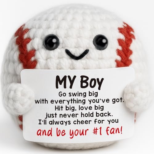 Crochet Baseball Gift for Boys Handmade Inspirational Plush for S...