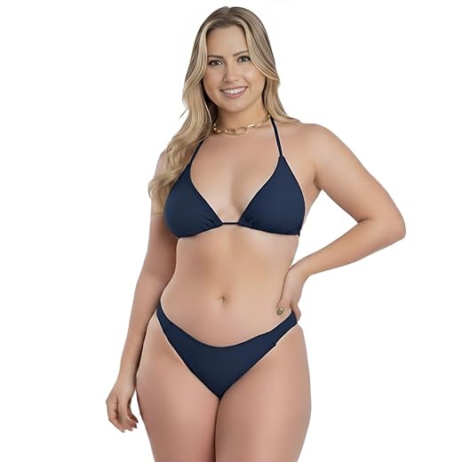 Conjunto Biquíni Praia Top Sem Bojo Cortininha Fio Dental