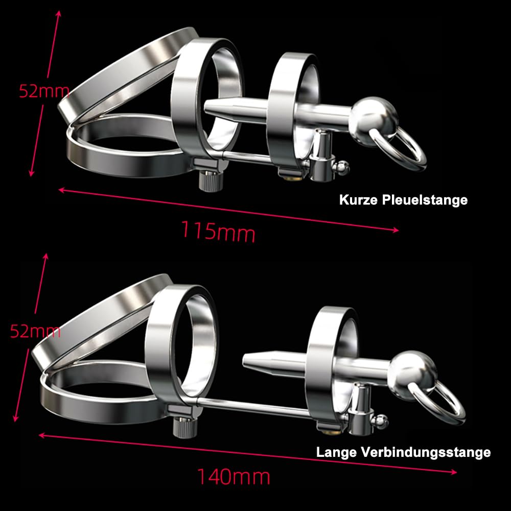 2024 Edelstahl Peniskäfig Keuschheitskäfig Mit Metall Katheter Harnröhrendilatator Cock Cage SM Keuschheitsgürtel Cockring Extrem Bondage Keuschheit Sex Spielzeug für Männer (A Stil:Ring⌀50mm)