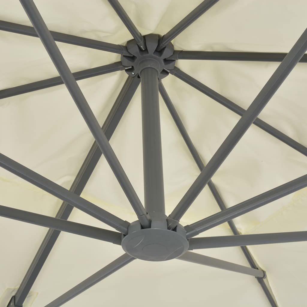 Homgoday Sombrilla jardín voladiza con Palo de Aluminio Arena 400x300 cm Sombrilla de Jardín,Protección UV Sombrilla Jardín Grande Orientable Jardín Parasol Balcón