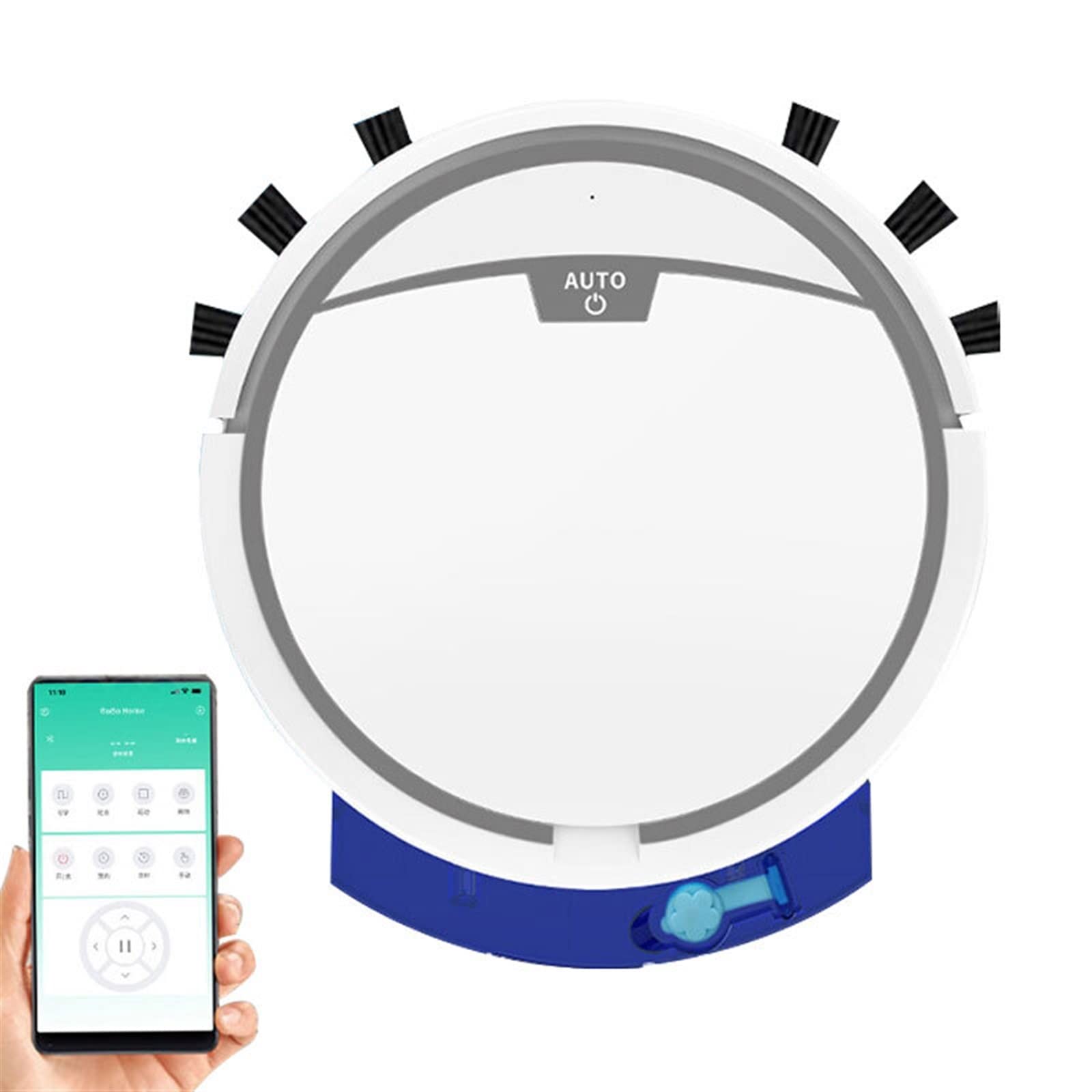 Robot aspirateur télécommande sans fil appareil balayage sol humide sec maison blanc