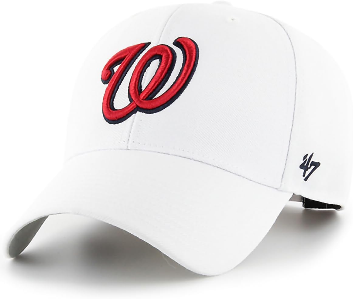 47 MLB White Primary Logo Team Color MVP Adjustable Hat, Adult One Size Fits All