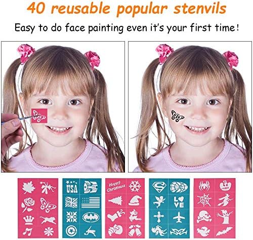 Miserwe Face Paint Kit 18 Colors Professional Washable Body & Face Paint for Kids Adult Perfect for Halloween Makeup Party Cosplay
