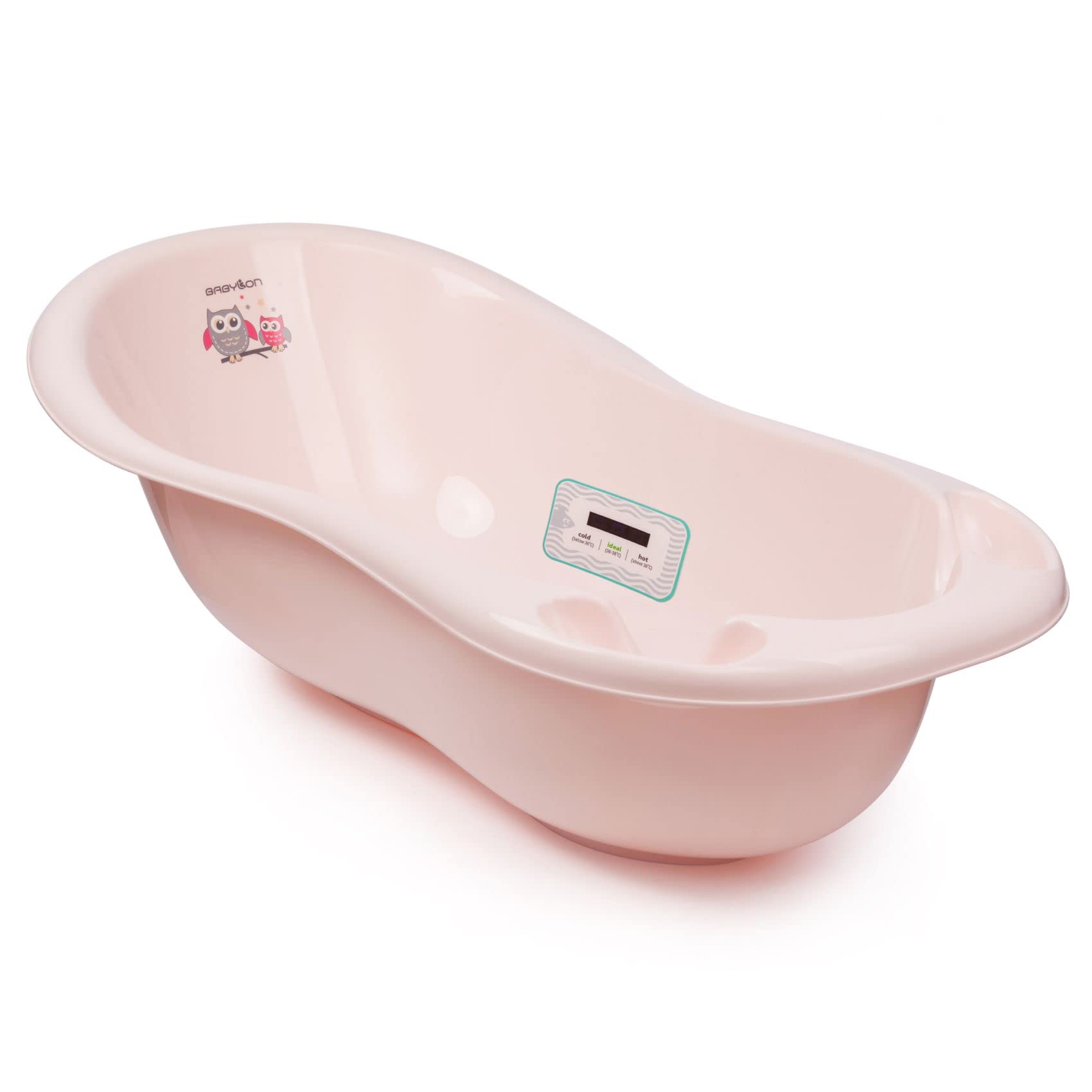 BABYLON Shuttle Bañeras para Bebes+Termómetro+Tapón, grande, 0-18M, Rosa