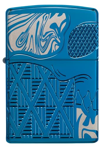 Encendedor Zippo Armor Blue con Calavera miniatura 2