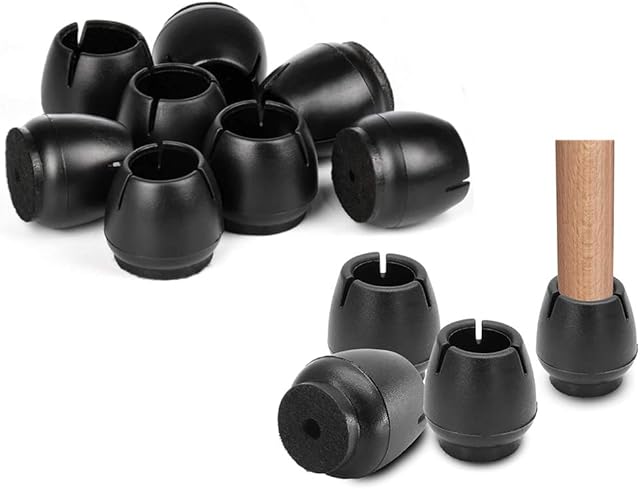 Voarge 16 Pcs Silicone Chair Leg Caps Floor Protector Round Square Furniture Feet Covers, floor protection, round furniture foot covers, tables and chairs foot protectors 12-16mm