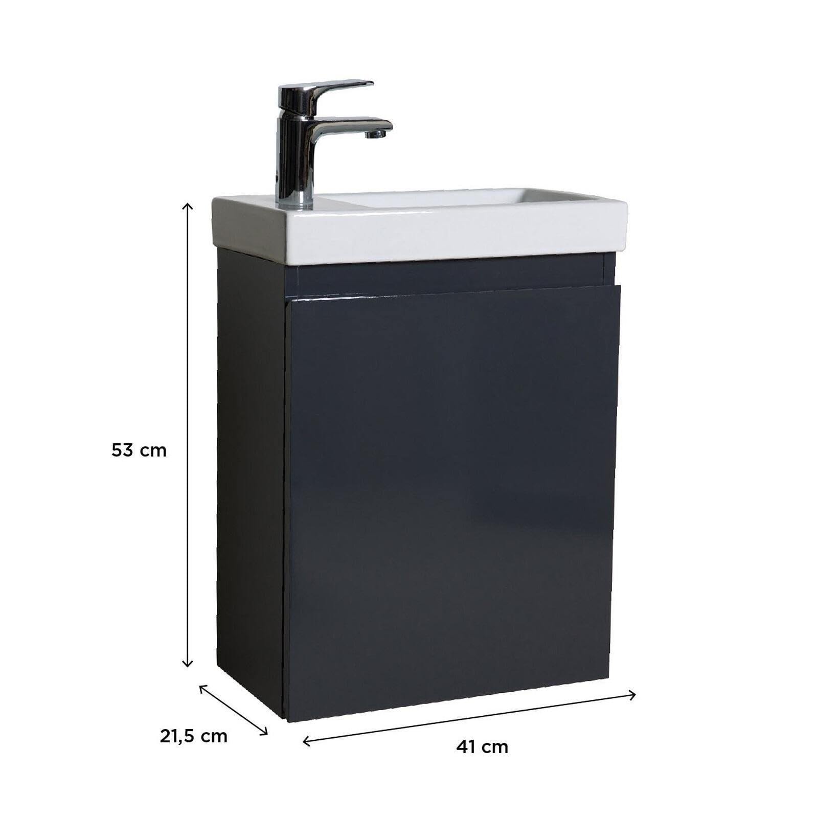 Mueble lavamanos L41 x H53 Gris Lisa
