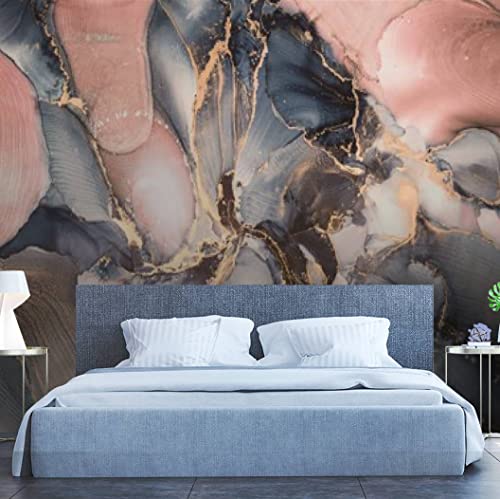 144"Wx100"H Self Adhesive Wallpaper Roll Paper Abstract Stains Blue Rose Gold Peel And Stick Wallpaper Decorative Wall Mural Posters Home Covering Interior Film (Multi6, 144"X100"/365X254Cm) #TOP1