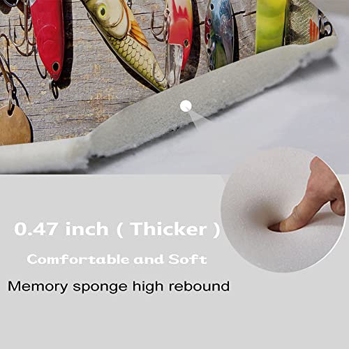 Fishing Lure Fish Fisherman Ocean Funny Fish Fishhook Coral Velvet Bath Rugs Non Slip For Bathroom Decor Sets Door Rug With Rubber #TOP5