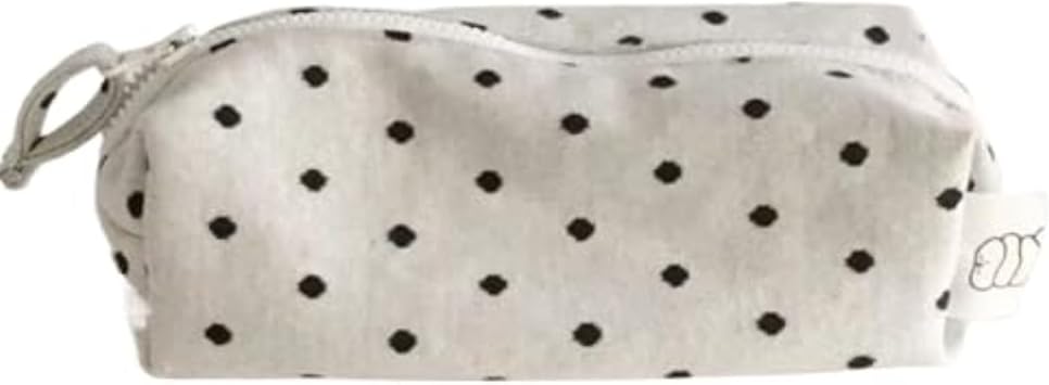 Cute Kawaii Pencil Case Cottagecore Vintage Pen Pencil Pouch Twee Pen Bag Makeup Pouch Cute Supplies White polka dot