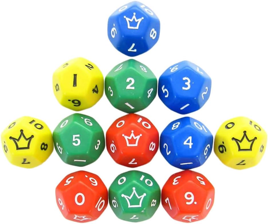 Assorted Jester Dice D12 18mm (23/32in) Pack of 12 Koplow Games