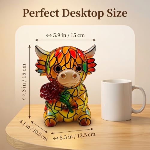 Image of Neioaas Cow Table Lamp, Highland Yak Night Light (D)