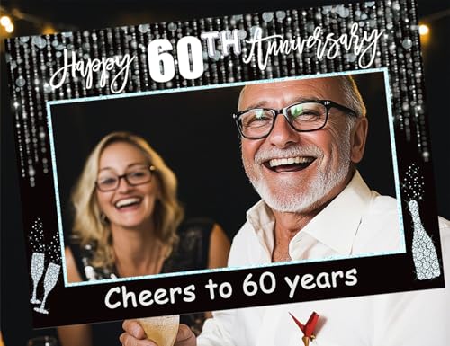 60th Diamond Wedding Anniversary Frame Party Photo Booth Props ...