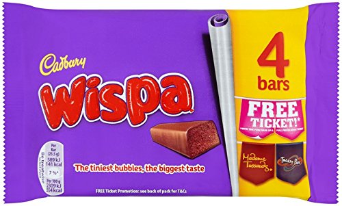 Cadbury Wispa Chocolate Bar 4 Pack, 102g