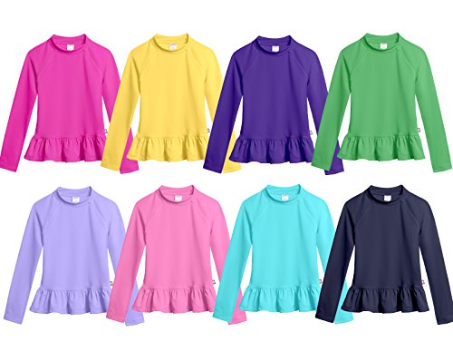 Image of City Threads Girls Long Sleeve Rashguard UPF 50+ Made in USA, Girls' Rash Guard Shirts with Sun Protection