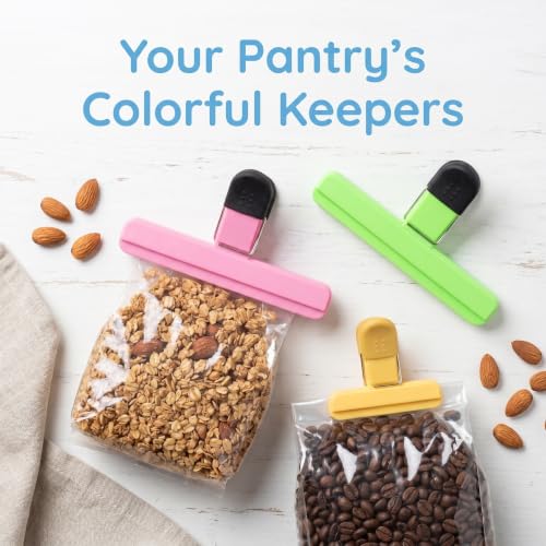 Clips de sellado antideslizantes para conservar bolsas de snacks y ahorrar espacio 4