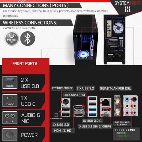 SYSTEMTREFF Gaming PC Intel Core i7-14700KF 20x5.6GHz | Nvidia GeForce RTX 4060 8GB DX12 | 1TB M.2 NVMe | 32GB DDR5 RAM | WLAN Desktop Computer Rechner für Gamer, Zocker & Streamer – Bild 5