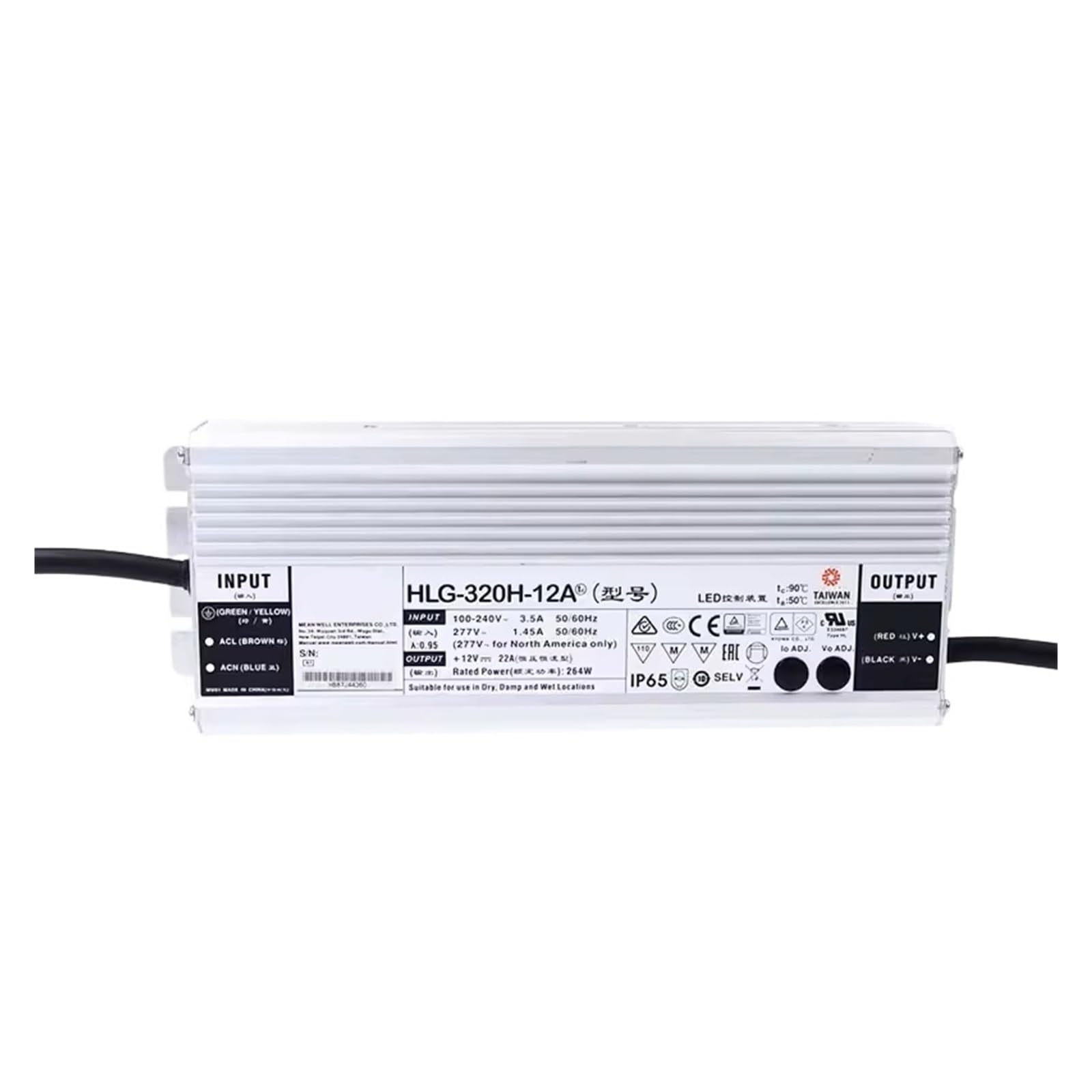 HLG-320H-12 alimentation à découpage 12V courant constant transfo LED 320W