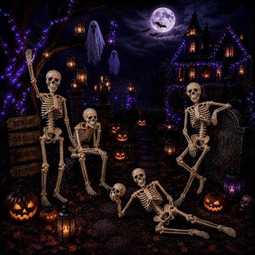 5.4 ft Posable Halloween Skeleton Decorations - image 4