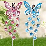 TSTGEE Solar Outdoor Lights Decorative Garden Solar Fairy Stake LED Metal Fairy Decor Waterproof for