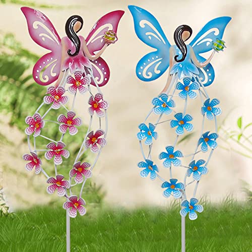 Tstgee Solar Outdoor Lights Decorative Garden Solar Fairy Stake Led Metal Fairy Decor Waterproof For Lawn,Patio,Yard,Garden Gifts,2 Pcs #TOP1