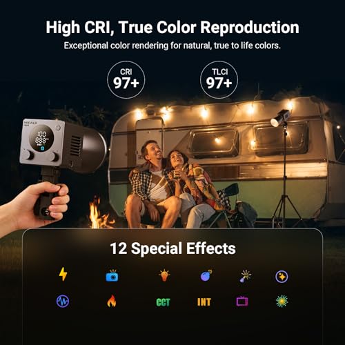 Image of NEEWER HB60B 60W Mini LED Video Light with 50Wh Battery /100W PD Fast Charging APP /2.4G Control /NFC + TP29 Mini Metal Table Tripod with 360 Ball Head for Camera Mobile Phone Action Cam
