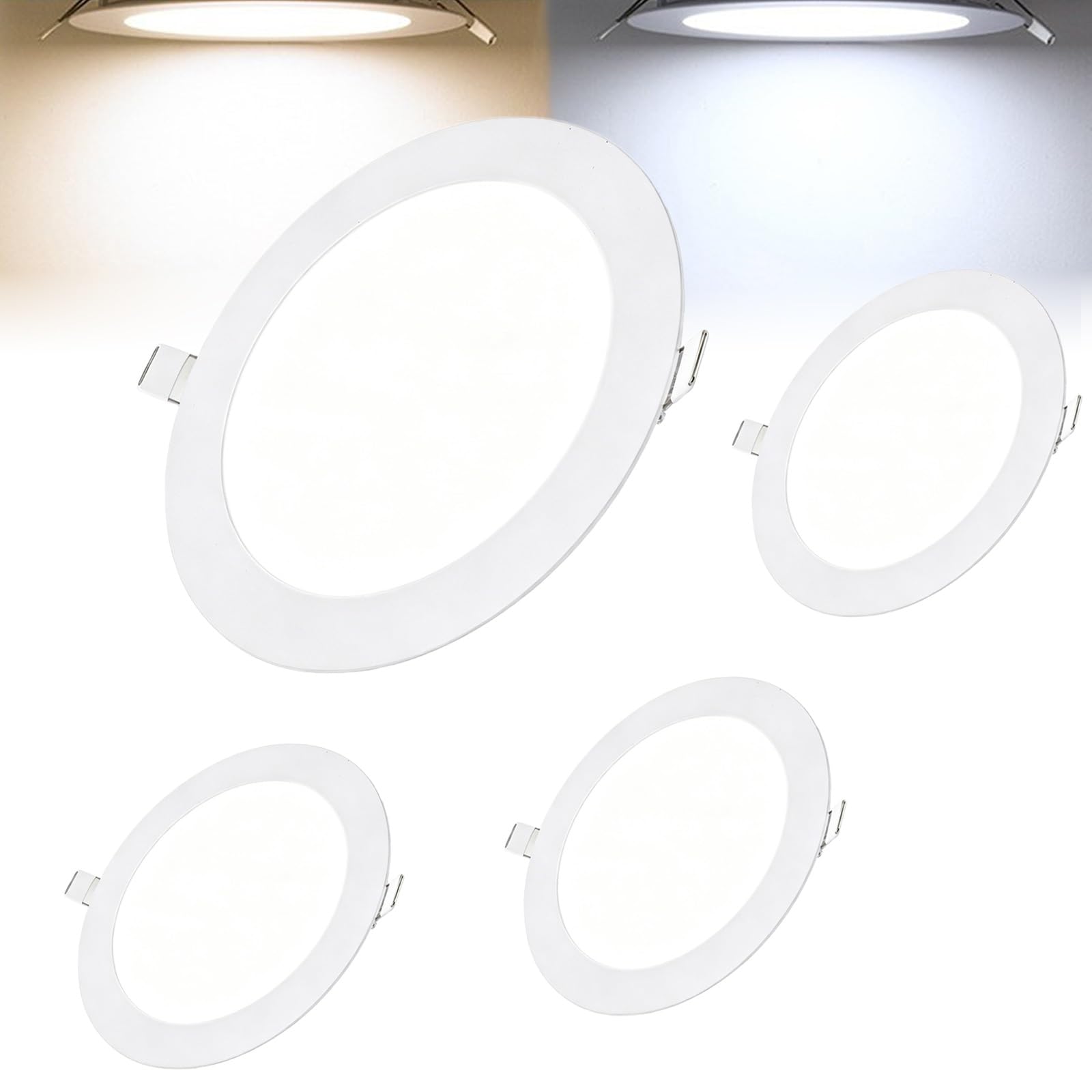 Tashace LED Recessed Ceiling Lights 3000K/4500K/6000K Adjustable Round Spotlights(4pack,24w/292mm)