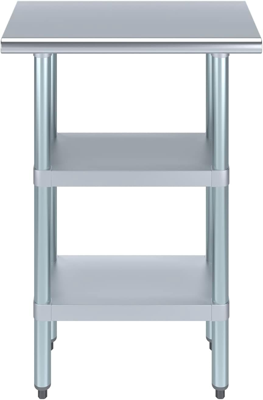 24" Stainless Steel Work Table with Galvanized Shelves