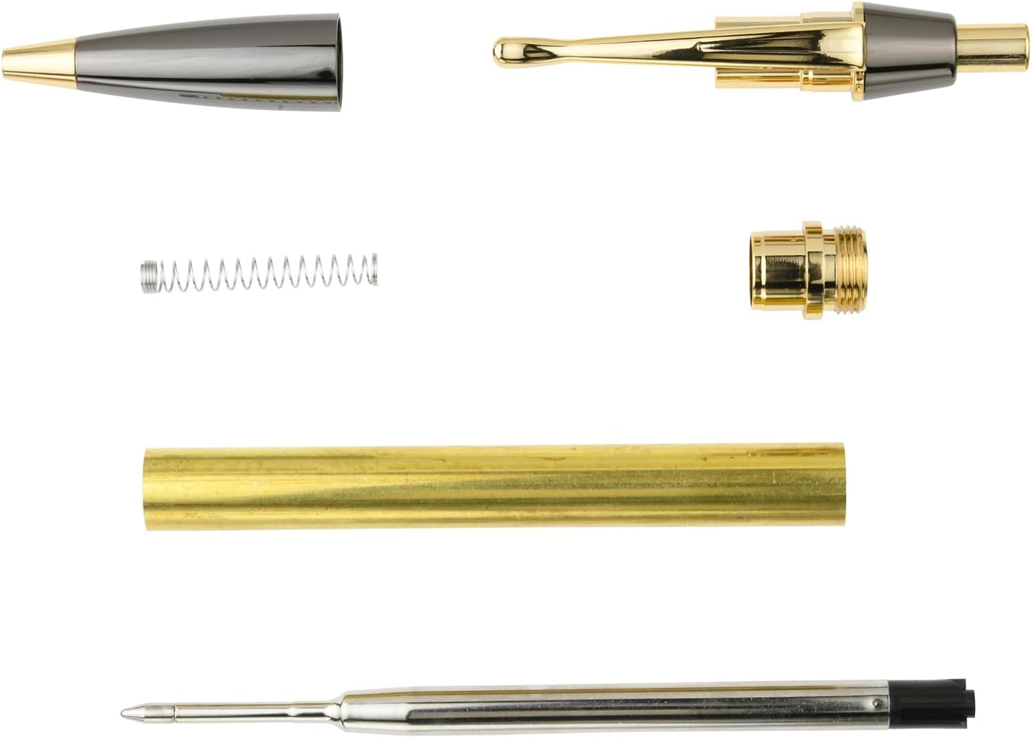 Penn State Industries PKDVN24GM Metal Devin Click Pen Woodturning Kit (1, Gold & Gun Metal)