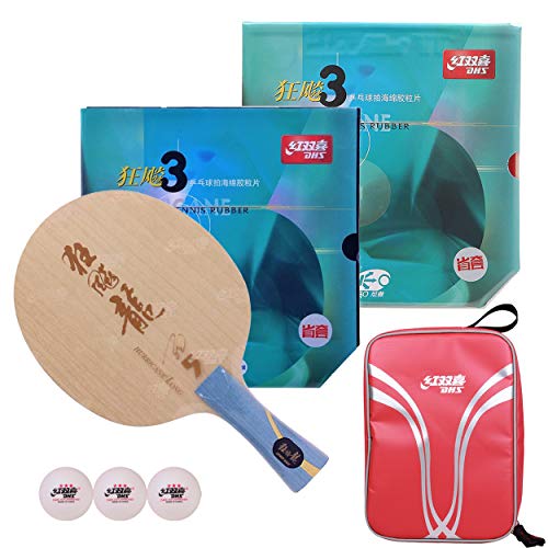 DIY Assembled, DHS Hurricane Long-5,neo Hurricane 3 Black Rubber (Blue Sponge, Provincial), Neo Hurricane 3 red Rubber (Orange Sponge, Provincial) (Paste Service)