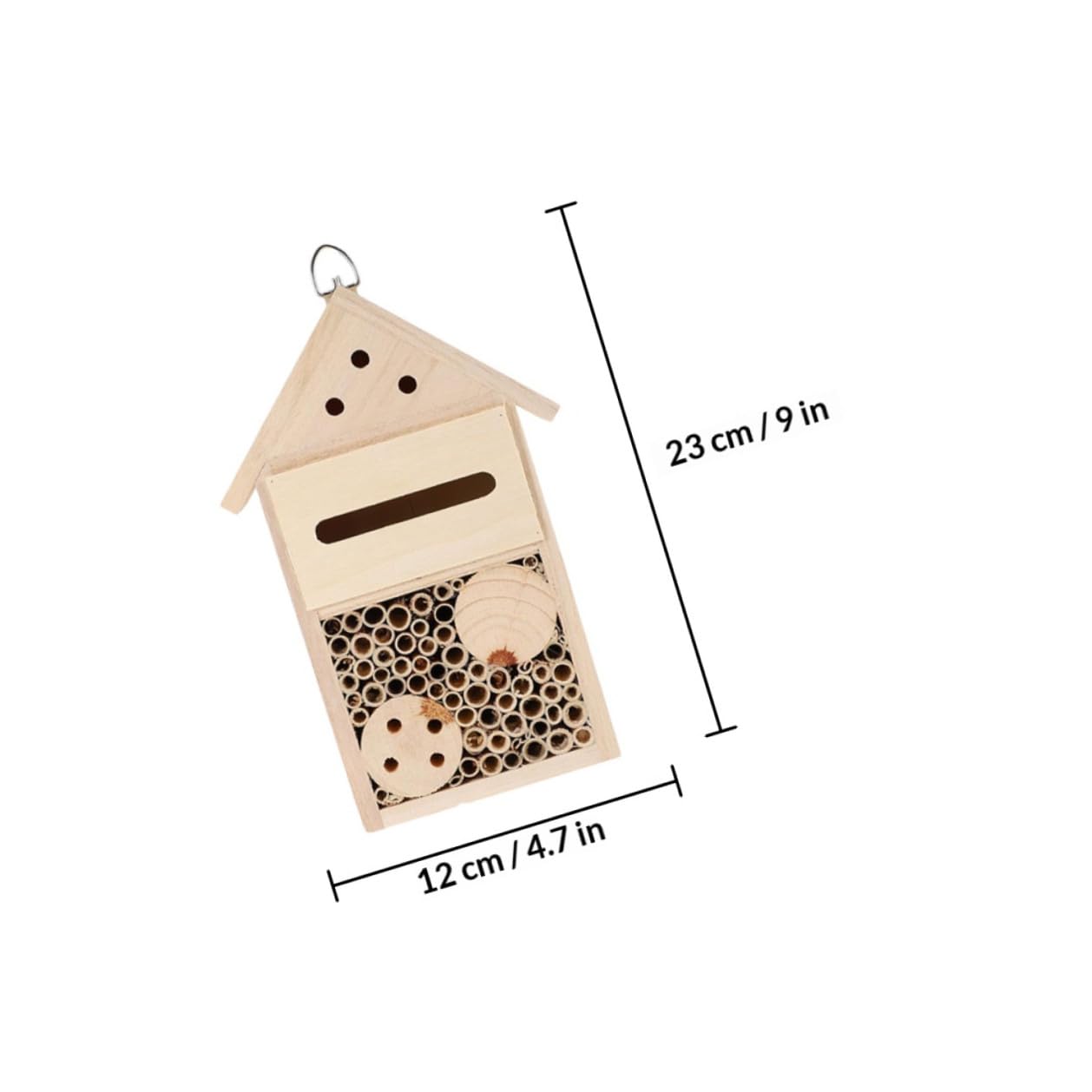 Yardenfun 2 Stück Bienenhaus mit Sicherem Dach Glatten Oberflächen Kinderbeobachtungshaus und Insektenhotel für Garten und Terrasse