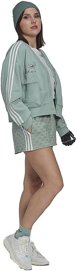 adidas Originals X Disney Womens Stitch Shorts, Hazy Green