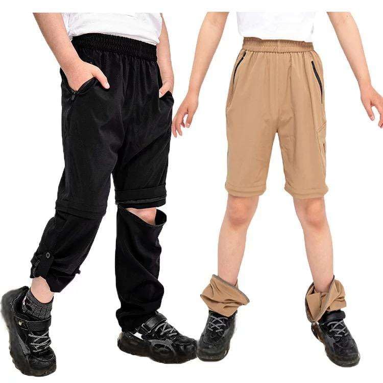 Kids Convertible Trousers Zip Off Pants Boys Girls Quick Dry Lightweight Water Repellent Outdoor Trousers2